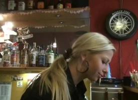 Slutty Czech blonde Veronika sucks dick be advisable for cash
